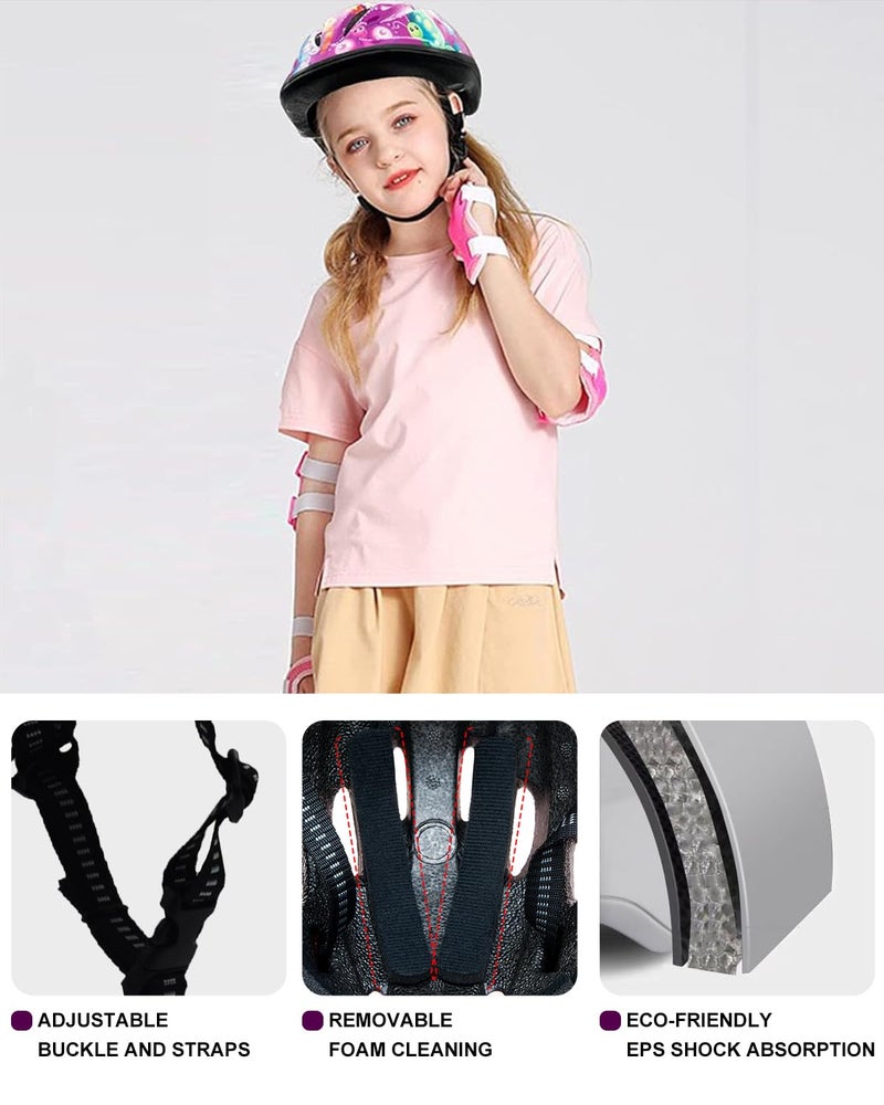 BeBeFun Girl Helmet for Bike,Kids Bike Pink Helmet for Girls Approximately Ages 3-10 Years Adjuastable and Multi-Sport, from Toddler to Kids CPSC Certicated - Image 4